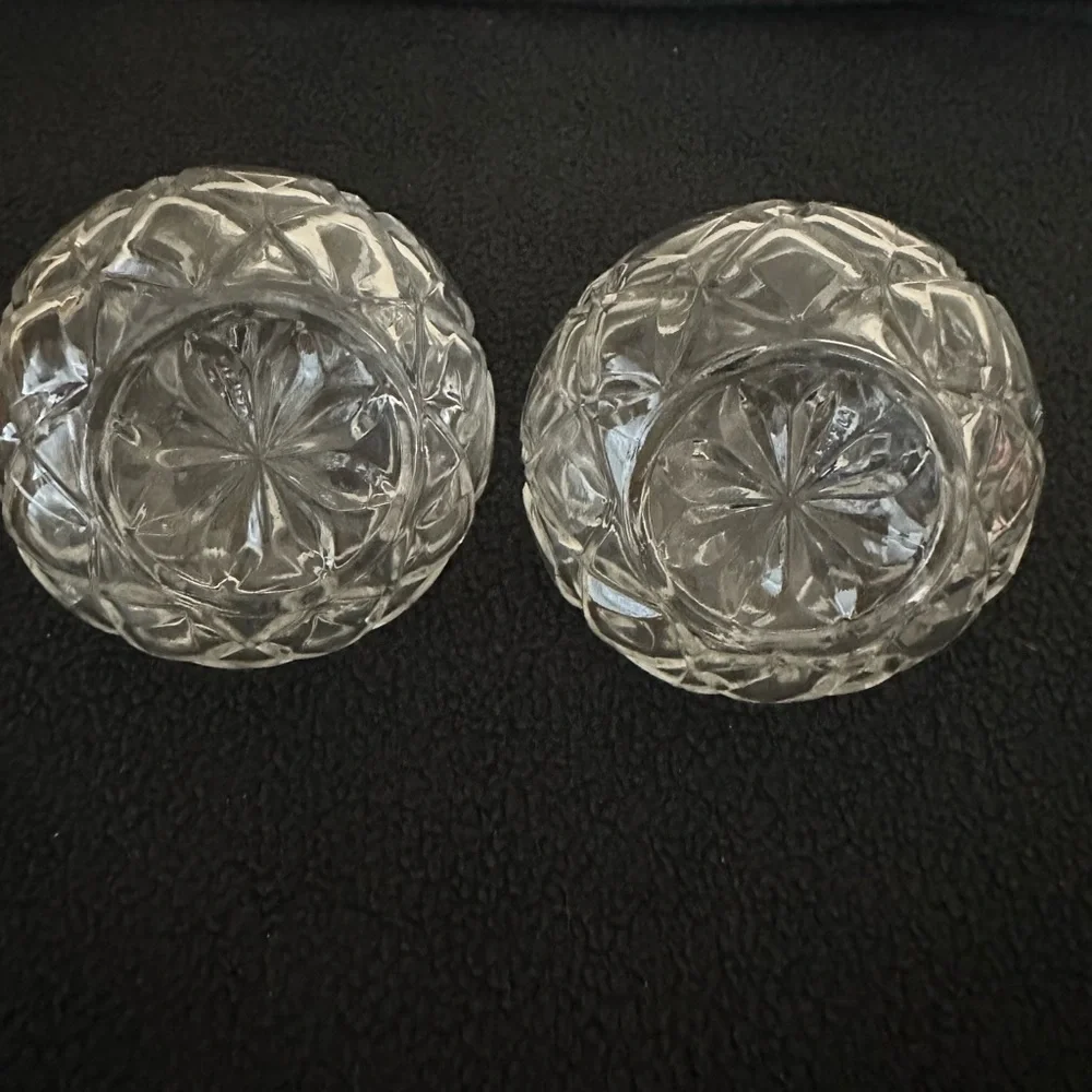 Vintage Round Cut Glass Oil Lamps
